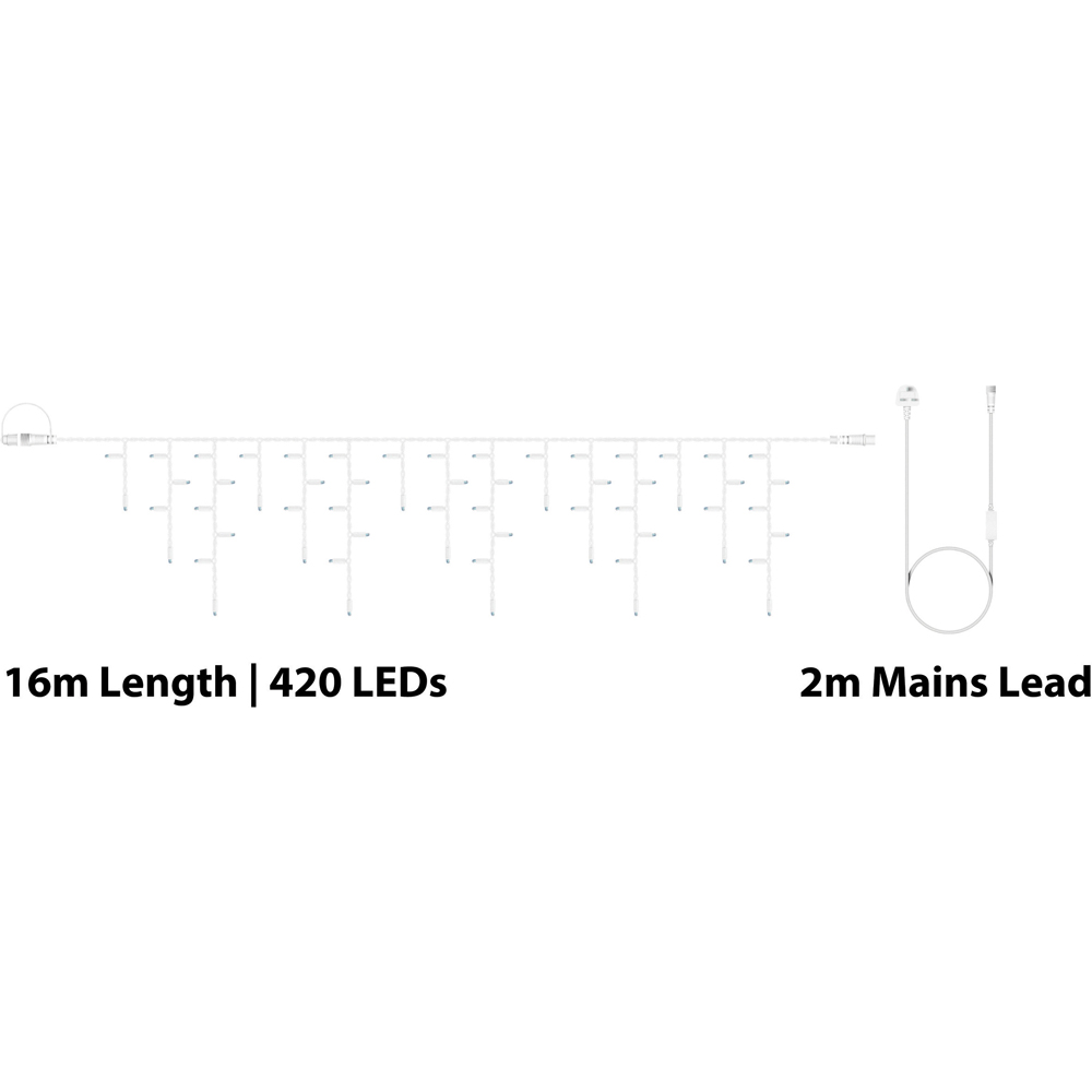 Eagle Connect 420 Warm White LED White Icicle Light 16m Image 7