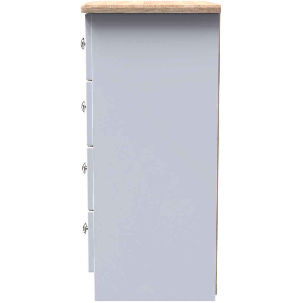 Crowndale Sussex 4 Drawer White Ash and Bardolino Oak Chest of Drawers Ready Assembled Image 4