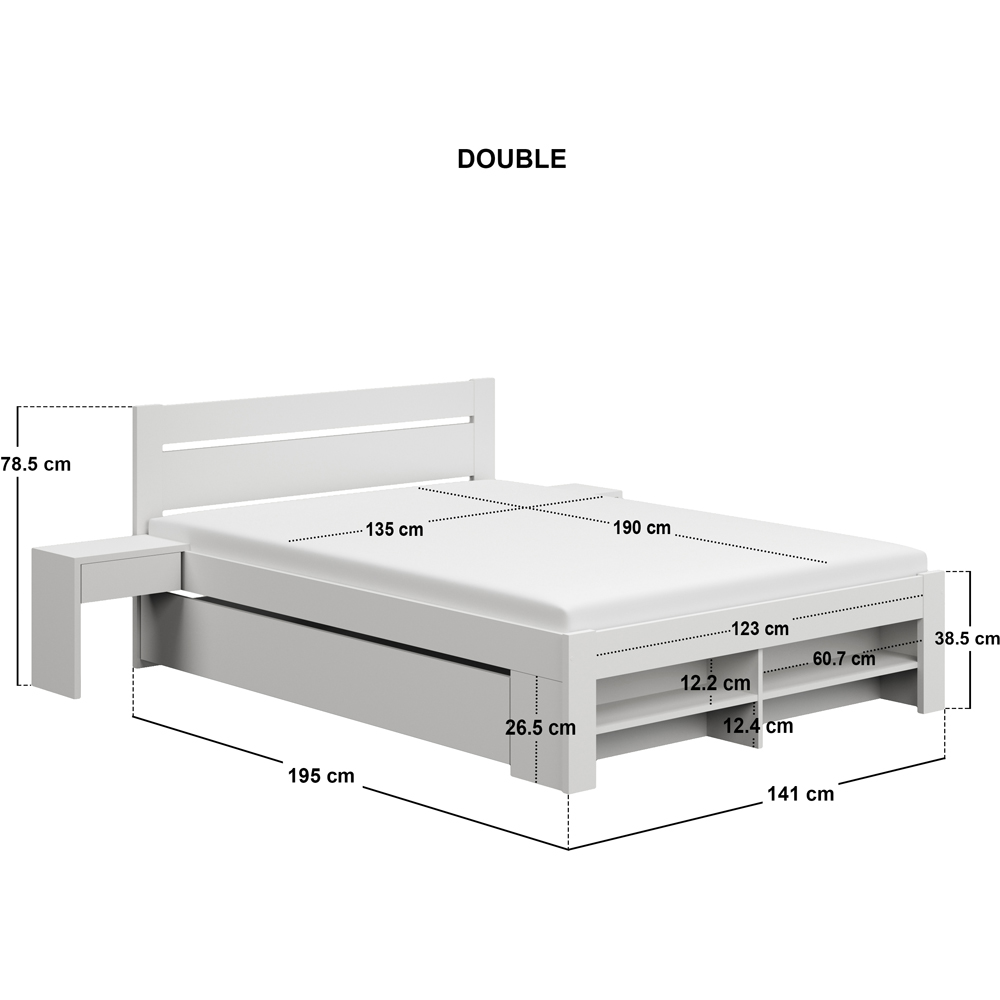 Noomi Pradis Double White Wooden Storage Bed Image 7