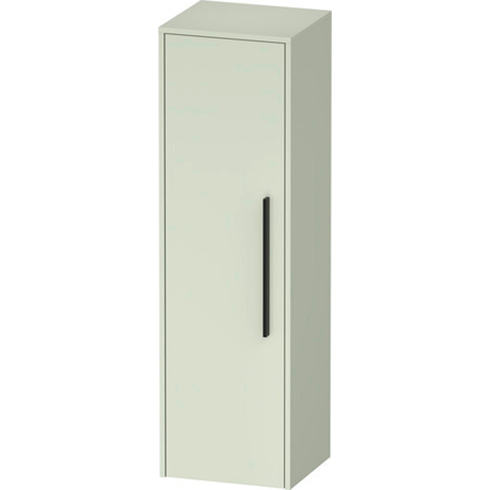 Duravit D-Code Single Left Door Pale Green Semi-Tall Cabinet with Black Handle 1320 x 400mm Image 2