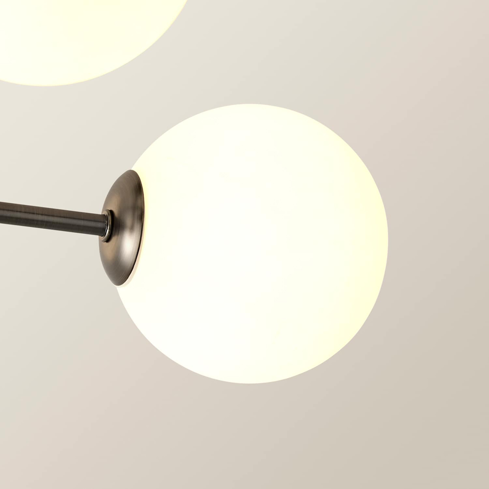 ValueLights Darla 4-Way Brushed Brass Frosted Glass Globe Shade Ceiling Light with Bulb Image 4