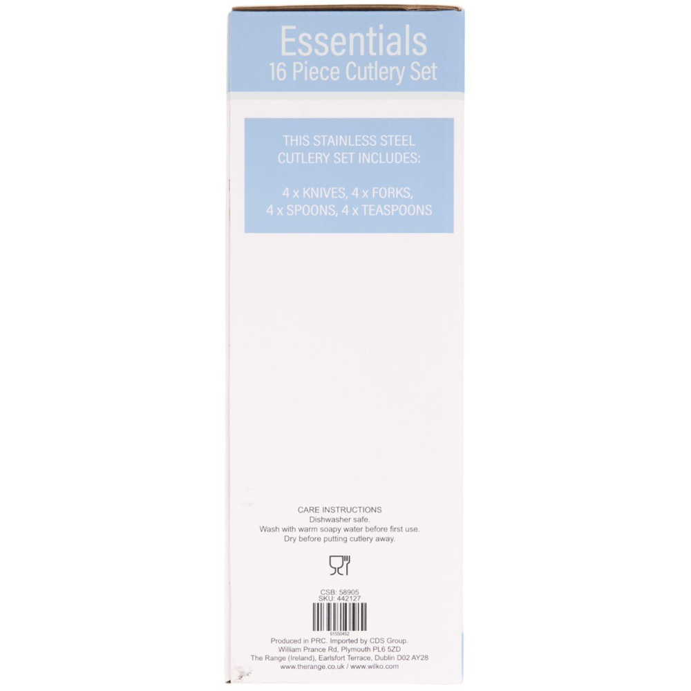 Essentials 16 Piece Stainless Steel Cutlery Set Silver Image 3