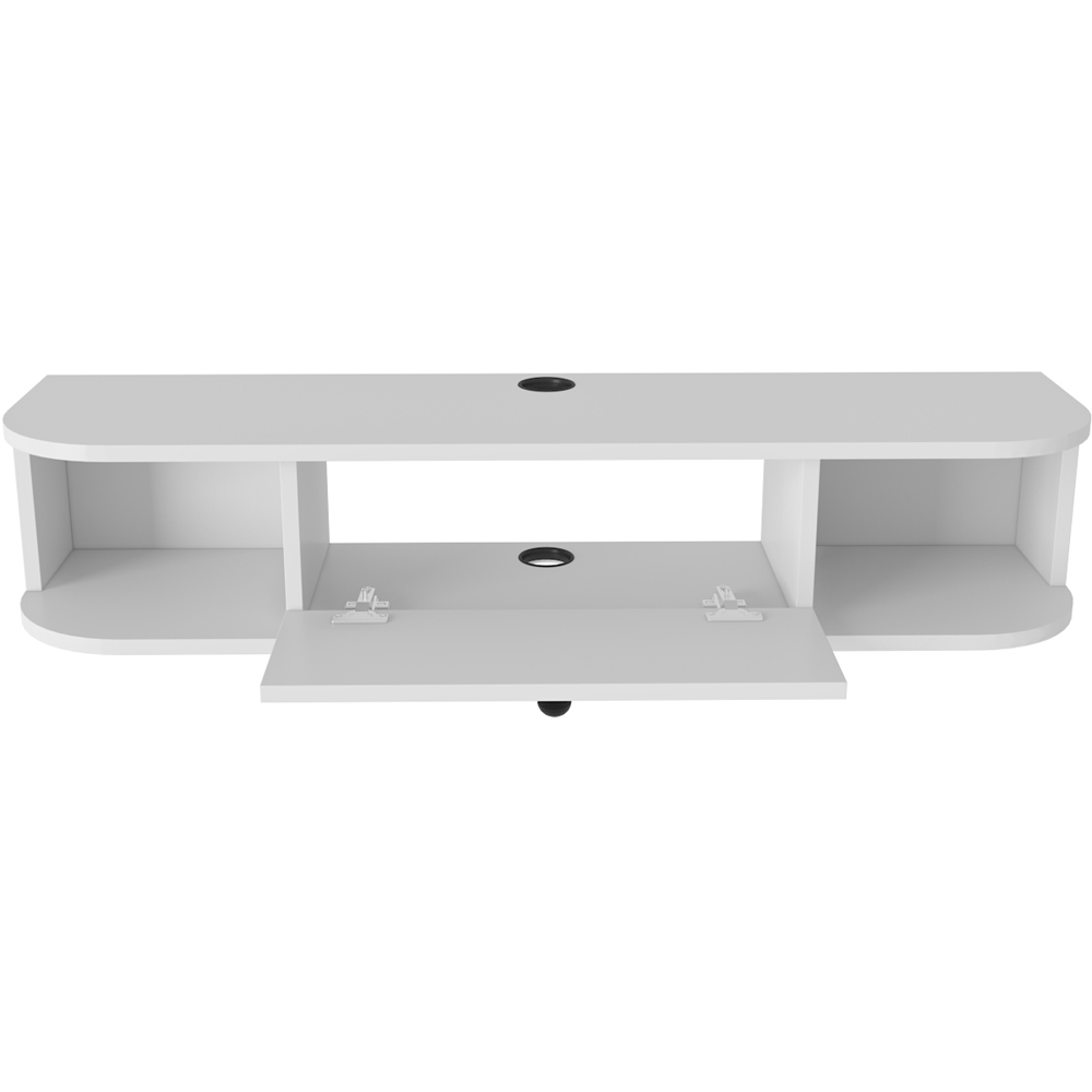 Decorotika Ibarra Single Door 2 Shelf White Wall Mounted TV Unit Image 6