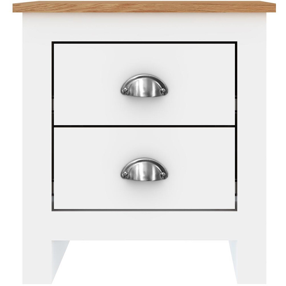 Lexington 2 Drawer White Bedside Table Image 3