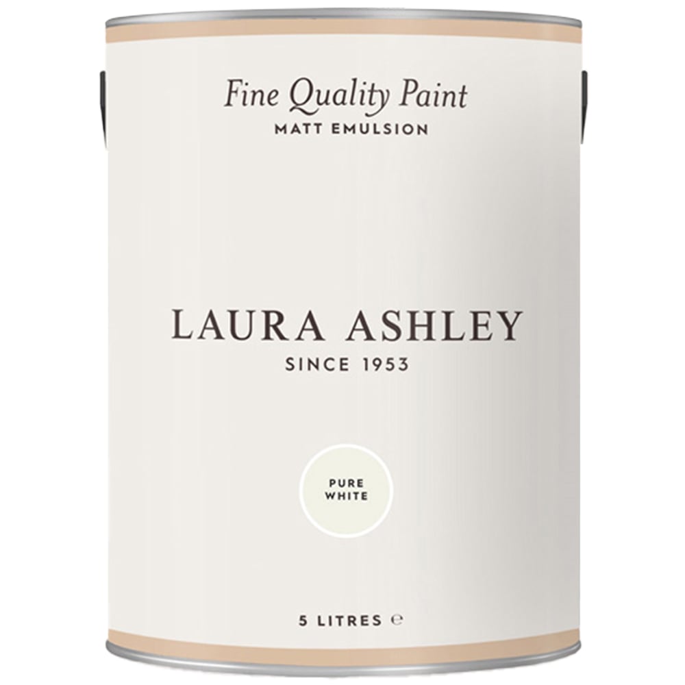 Laura Ashley Pure White Matt Emulsion Paint 5L Image 2