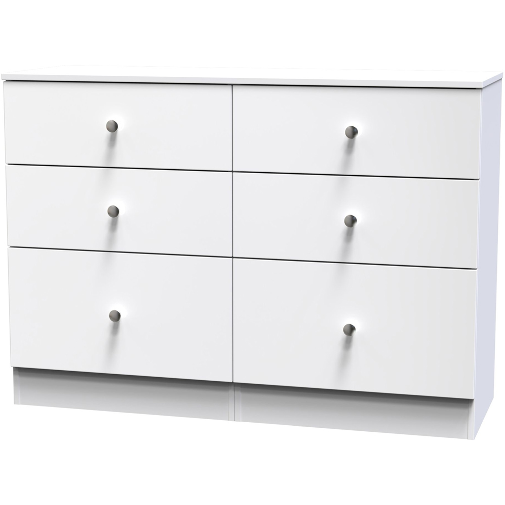 Crowndale Yarmouth 6 Drawer White Midi Chest Ready Assembled Image 4
