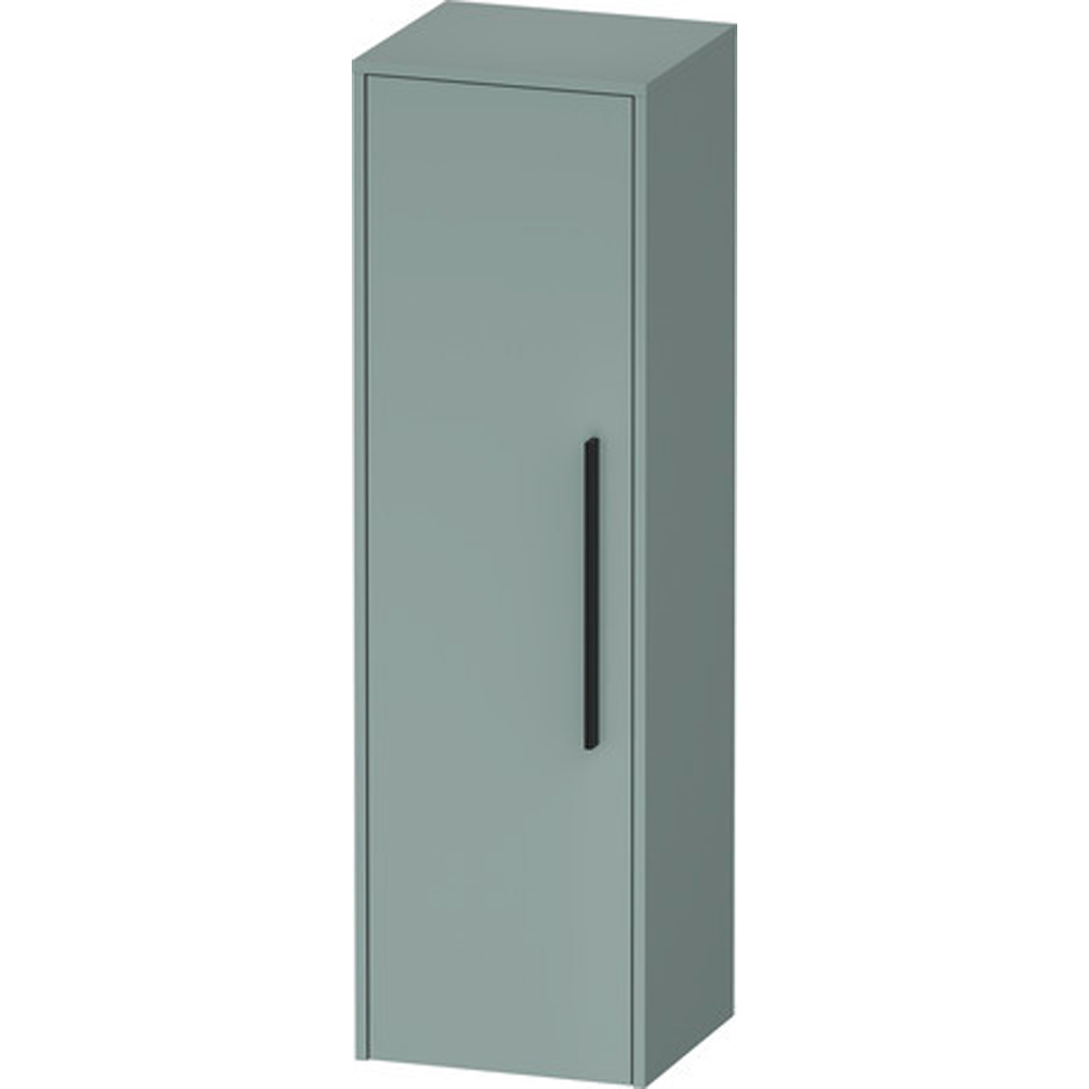 Duravit D-Code Single Left Door Fjord Green Semi-Tall Cabinet with Black Handle 1320 x 400mm Image 2