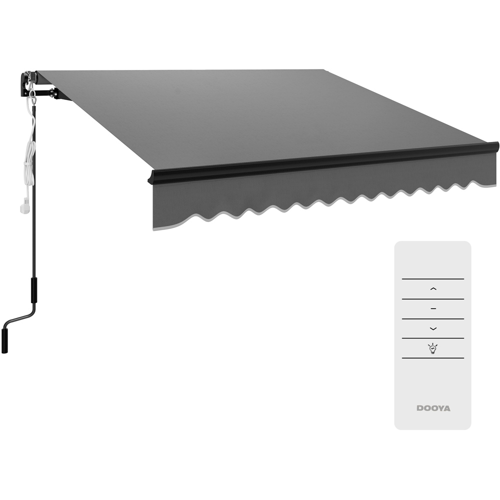 Outsunny Grey LED Electric Retractable Awning with Remote 2.5 x 2m Image 2