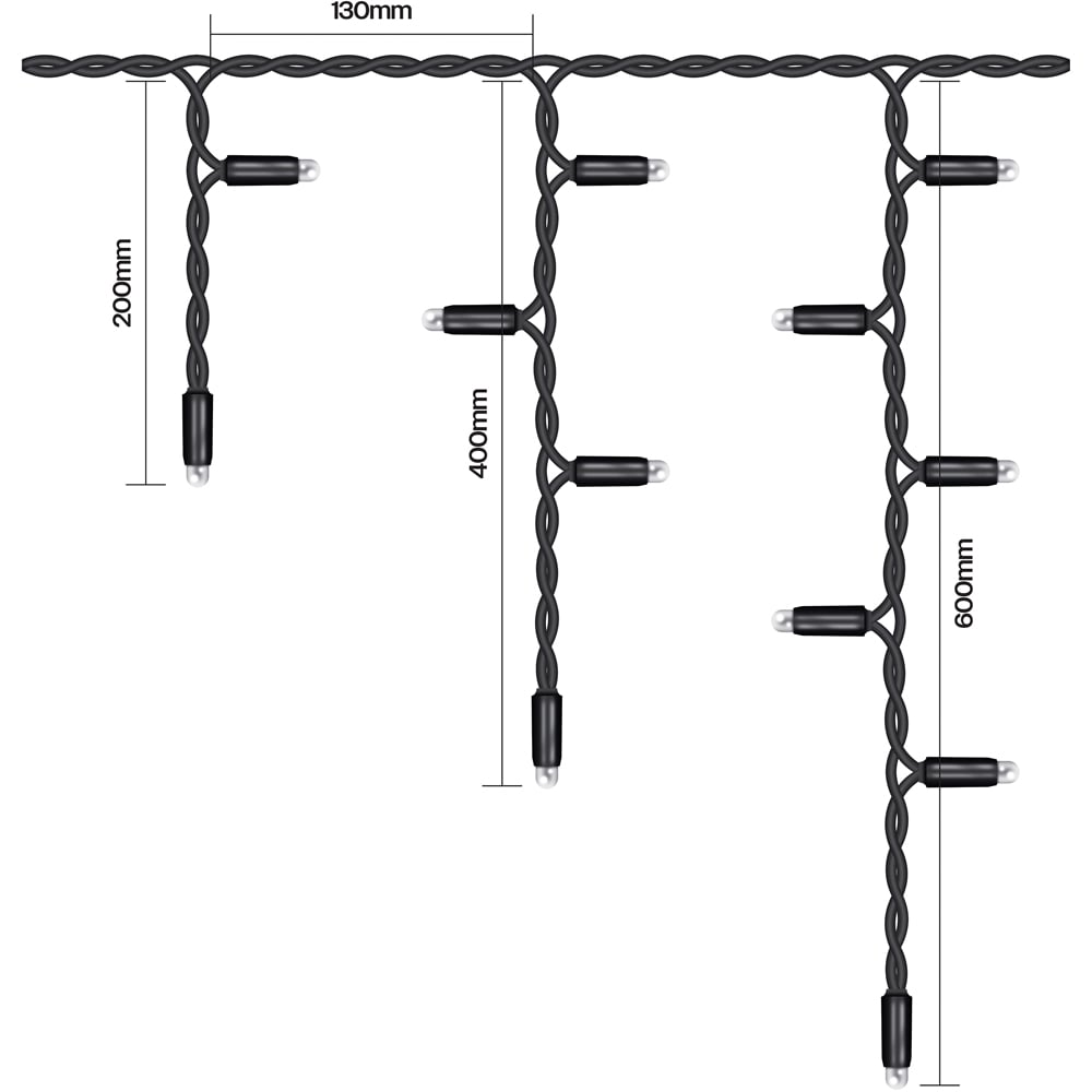 Eagle Connect Cool White LED Black Icicle Light 7m Image 6