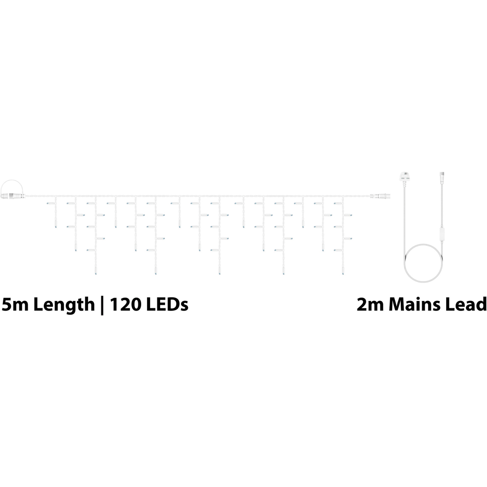 Eagle Connect 120 Warm White LED White Icicle Light 5m Image 7