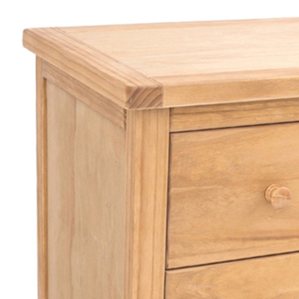 Cabinet Bits Lucca 5 Drawer Brown Wood Knob Chest of Drawers Image 6