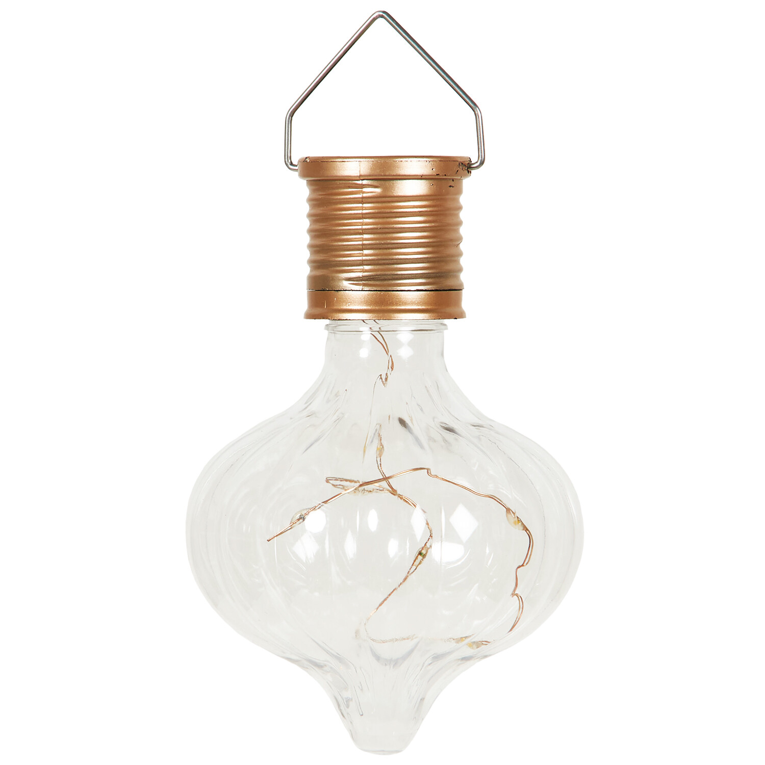 Solar Luxe Hanging Bulb Light - Copper and Clear Image 4