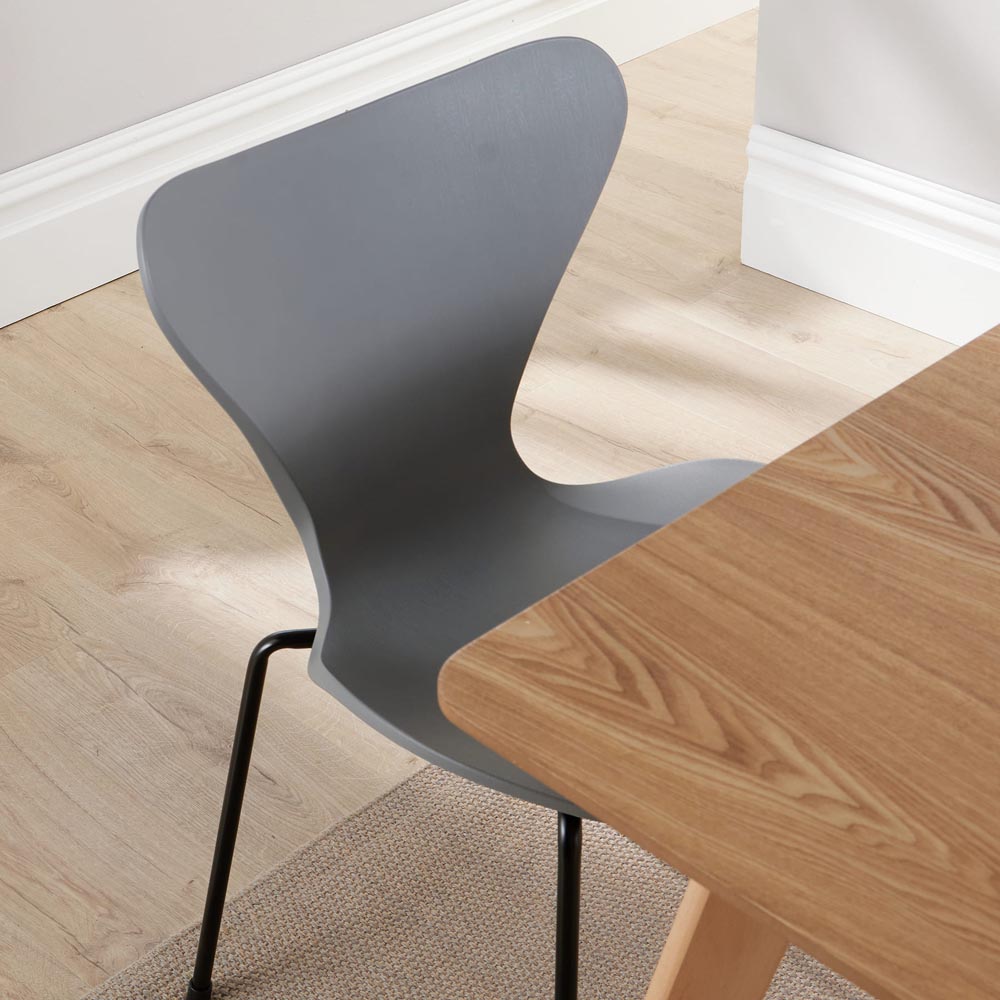 Home Source Rayna Penny 4 Seater Dining Set Grey Image 3