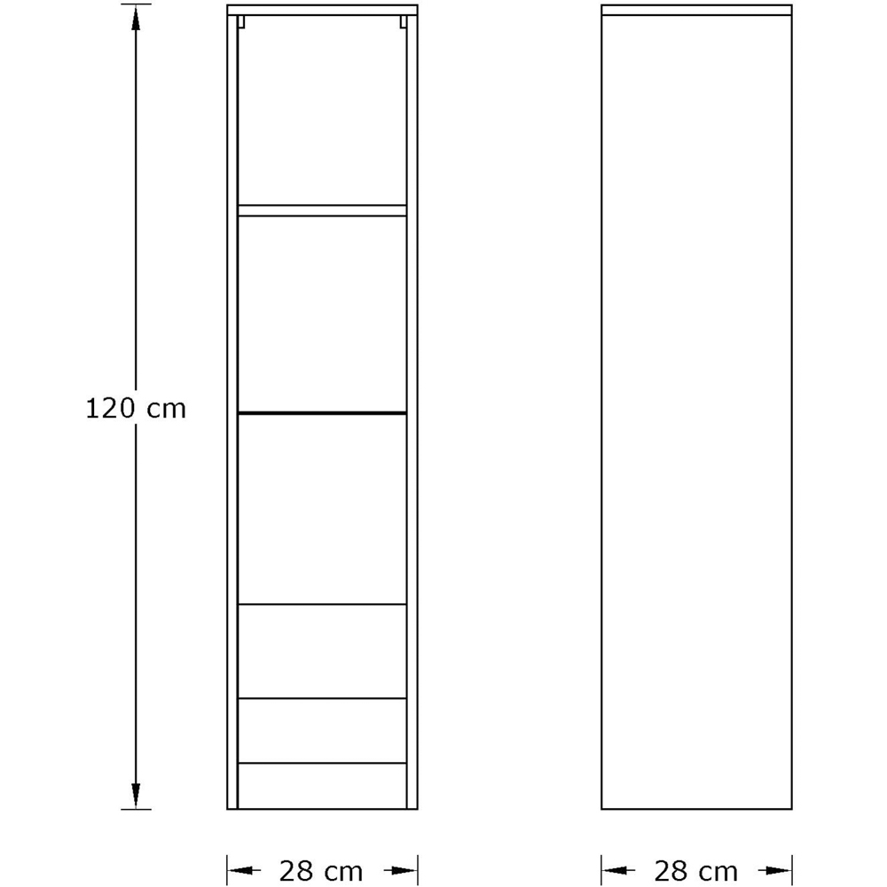 GFW Leon Single Drawer 4 Shelf Anthracite and Oak Tall Bookcase Image 7