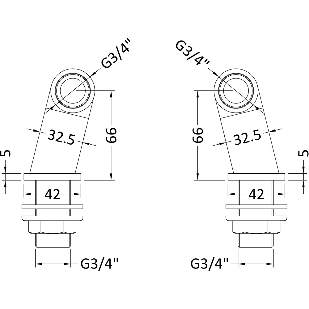 nuie Chrome Round Wastes & Extras Inlet Leg Image 2