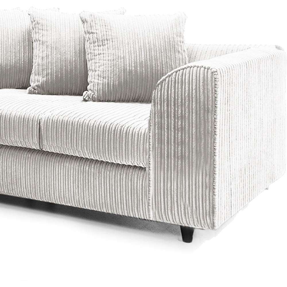 Luxor 5 Seater Silver Jumbo Cord Scatter Back L Shaped Corner Sofa Set Image 4