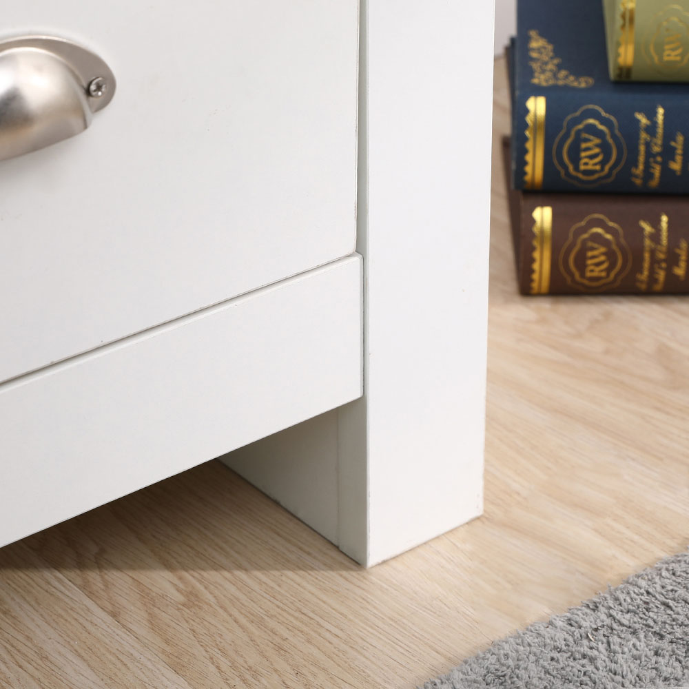 FurnitureHMD Single Door 3 Drawer White and Oak Effect Wooden Cupboard Image 5