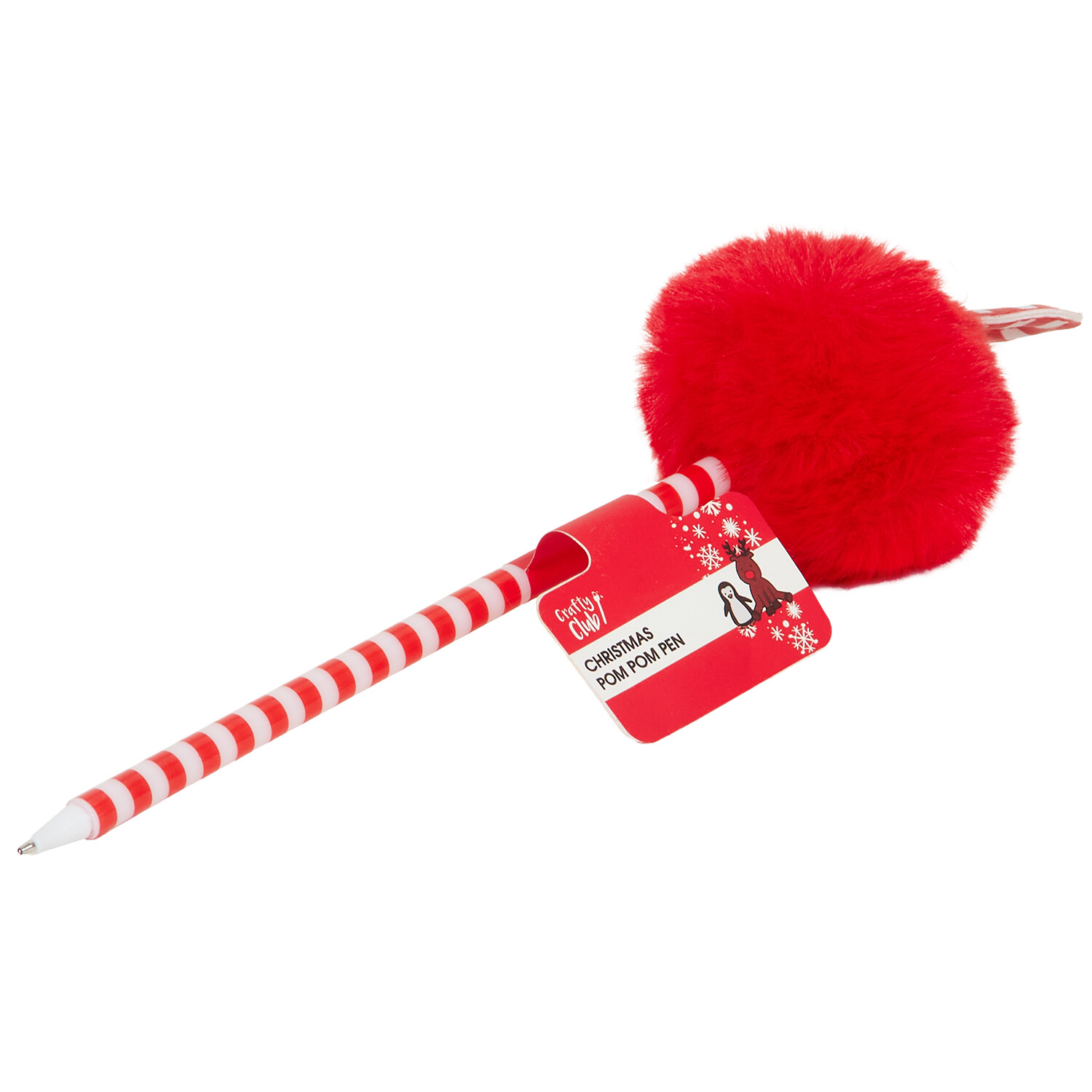Gingerbread or Candy Cane Pom Pom Pen - Red or Brown Image 3