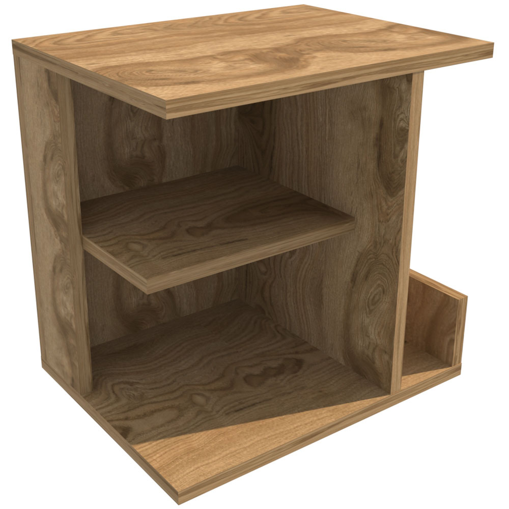 Decorotika Karamira 3 Shelf Oud Oak Bedside Table Image 5
