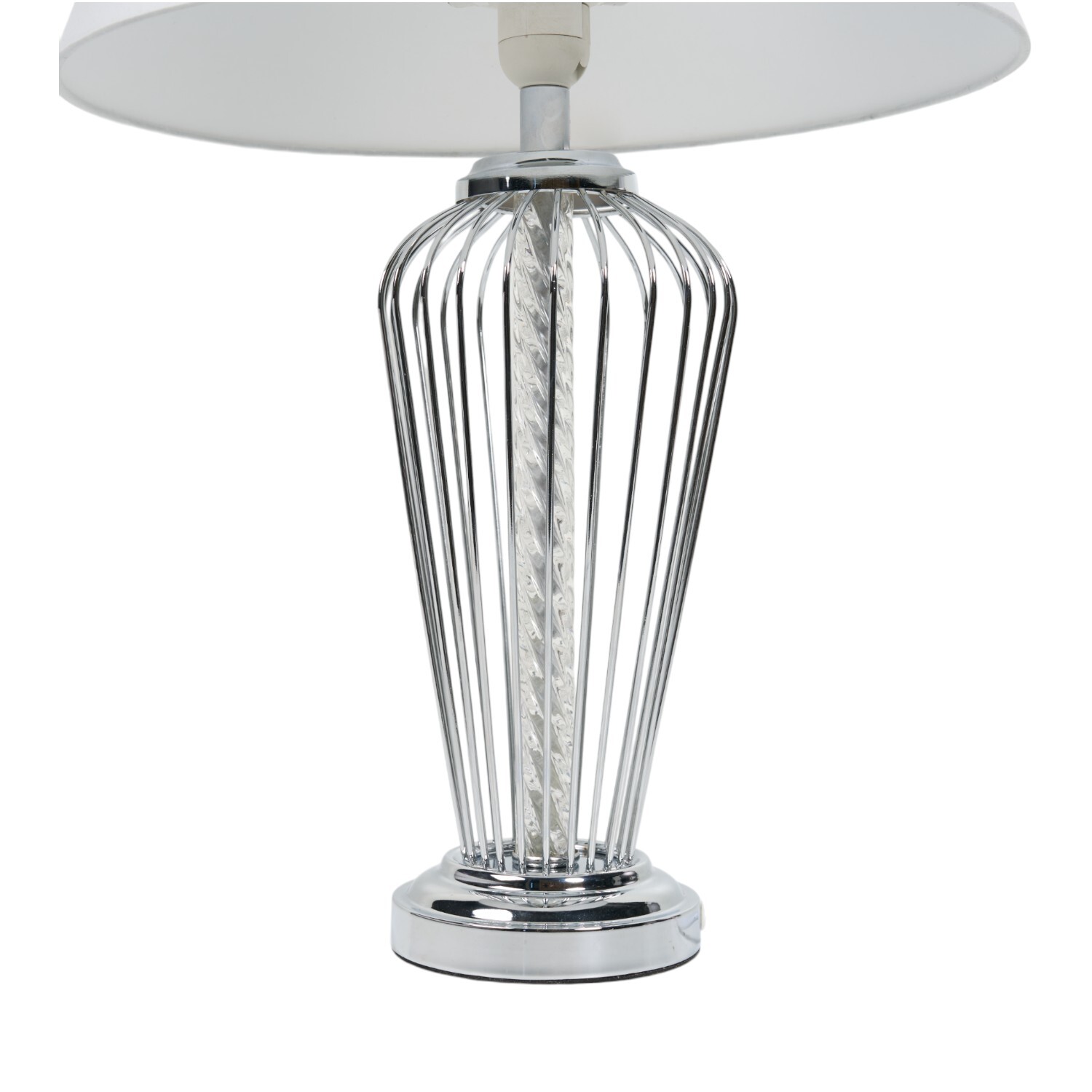 Adeline Table Lamp Chrome and White Image 4