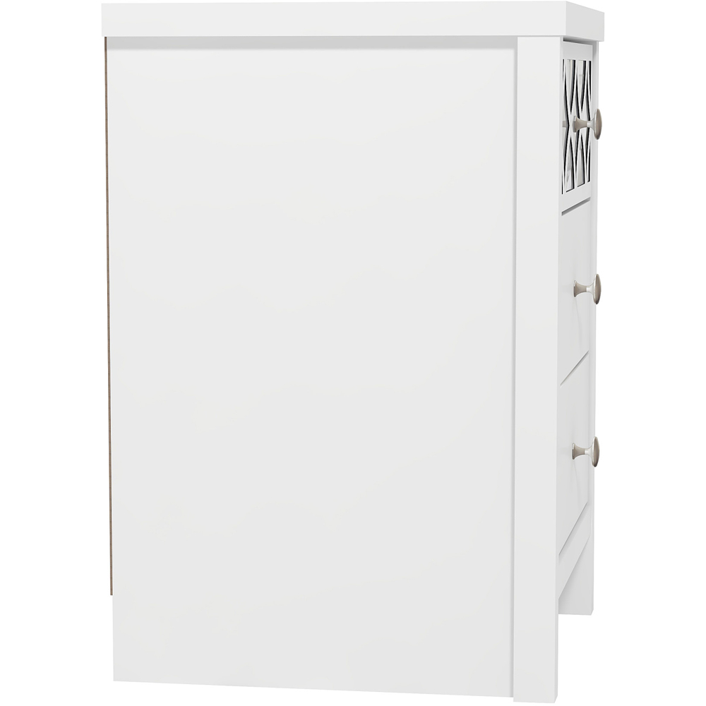 GFW Arianna 3 Drawer White Bedside Table Image 5