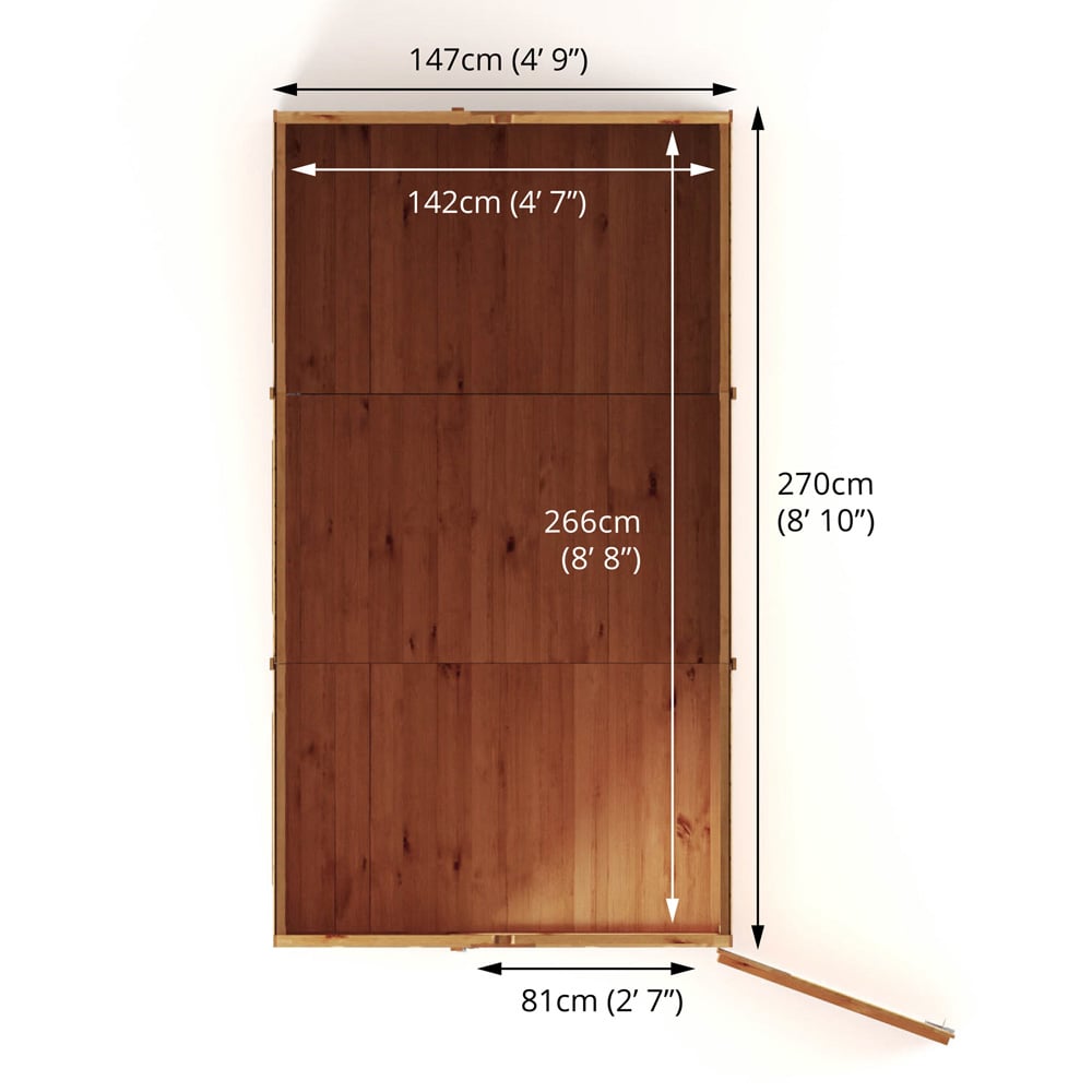 Mercia 9 x 5ft Modular Shiplap Apex Windowless Shed Image 8