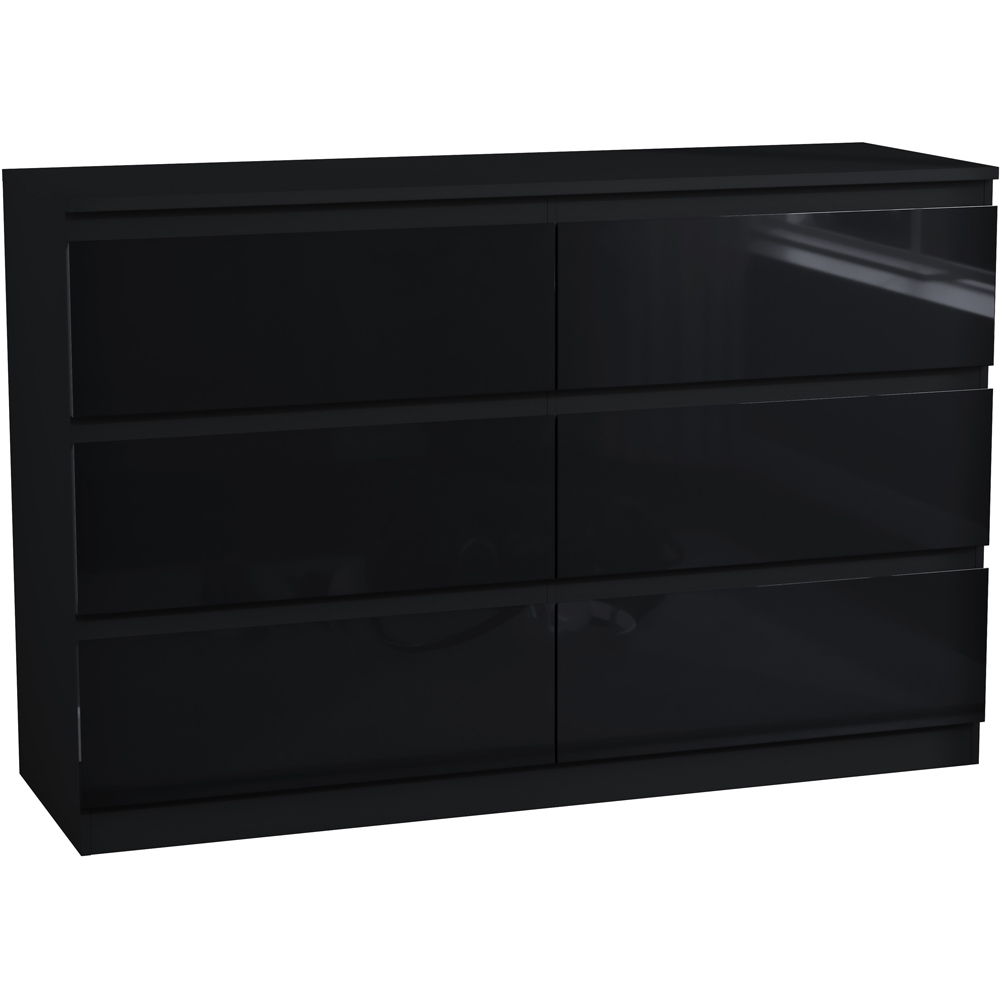 Vida Designs Glinton 6 Drawer Black Chest of Drawers Image 2