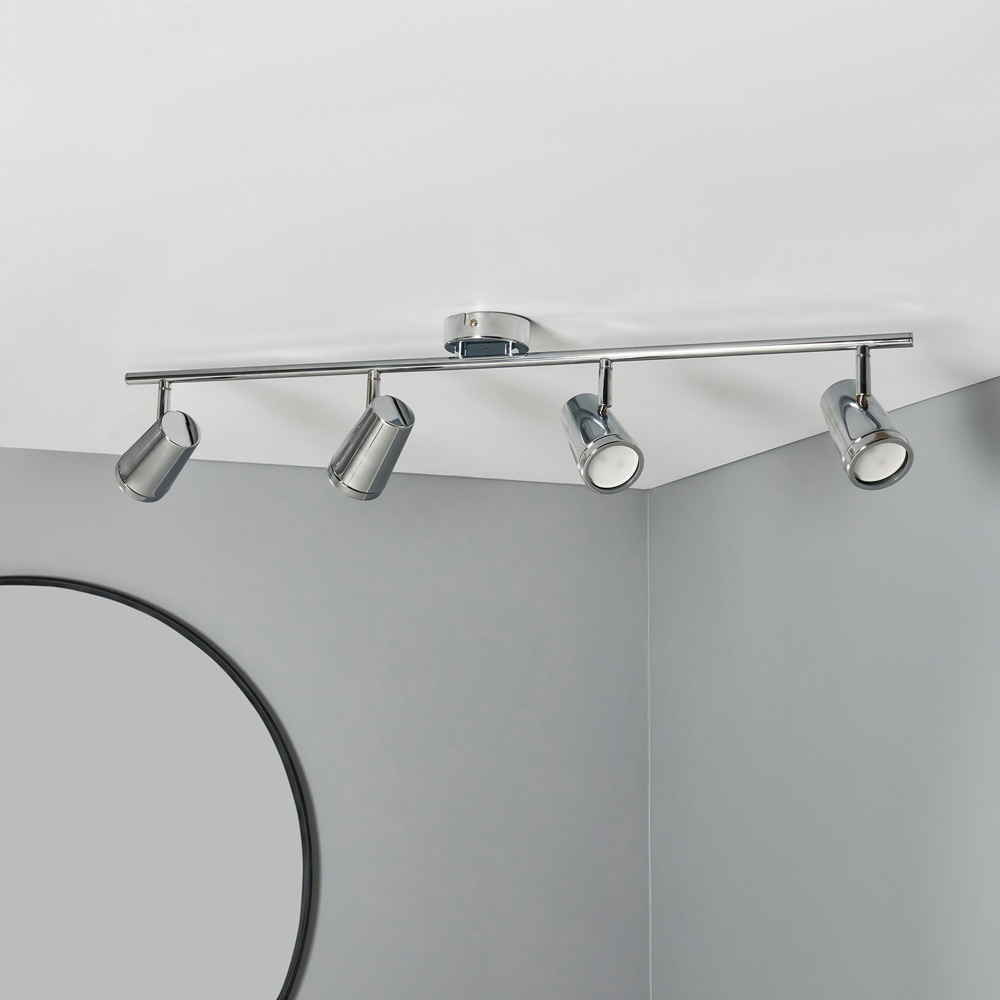 Spa Flora Chrome 4 Light IP44 Flush Ceiling Bar Image 6