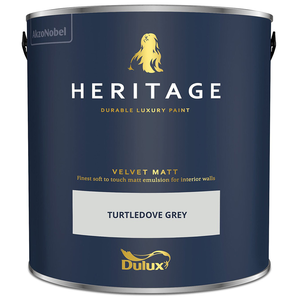 Dulux Heritage Walls and Ceilings Turtledove Grey Velvet Matt Emulsion Paint 2.5L Image 2