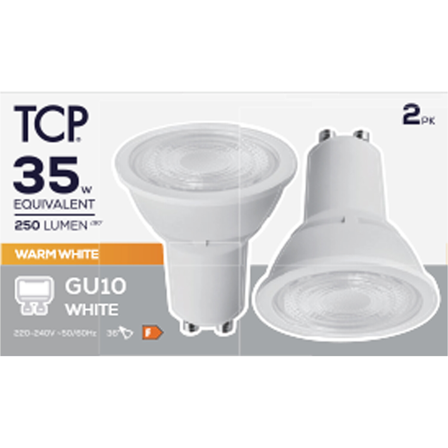 TCP LED GU10 250L Bulbs	 - Warm White Image 2