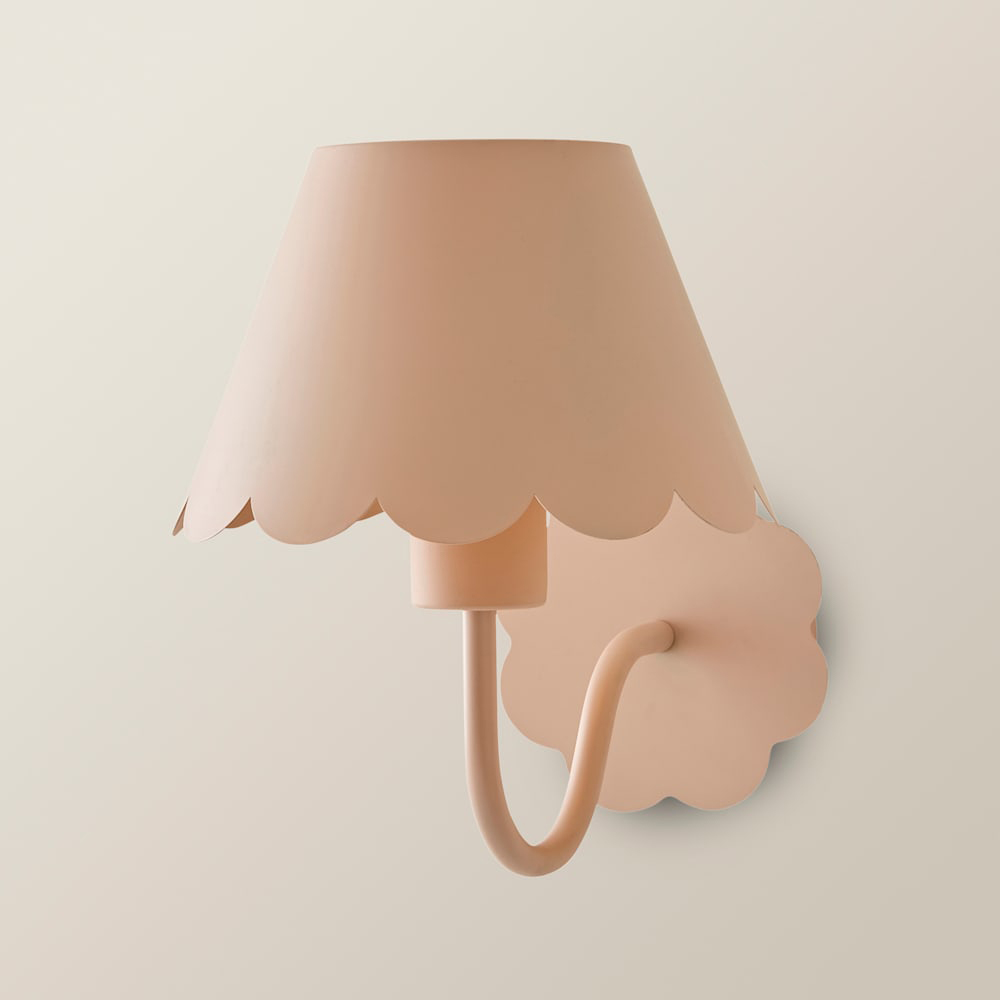 ValueLights Hallie Pink Scallop Rechargeable Wall Light Image 3