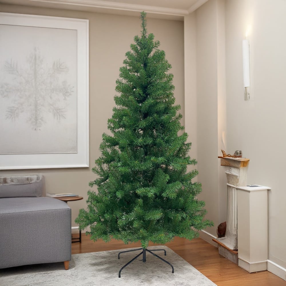Festive Christmas Green Fir Artificial Christmas Tree 6ft Image 6