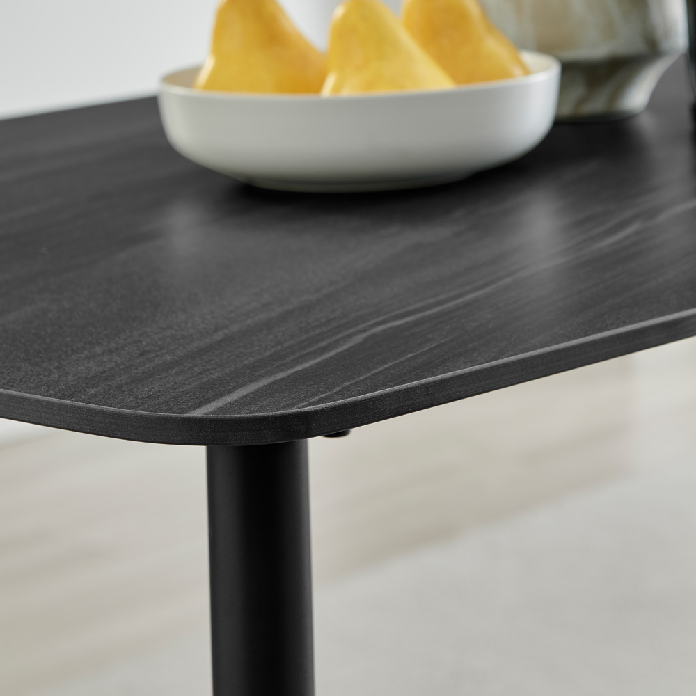 Furniturebox Sienna 4 Seater Marble Effect Ceramic Dining Table Grey Image 3