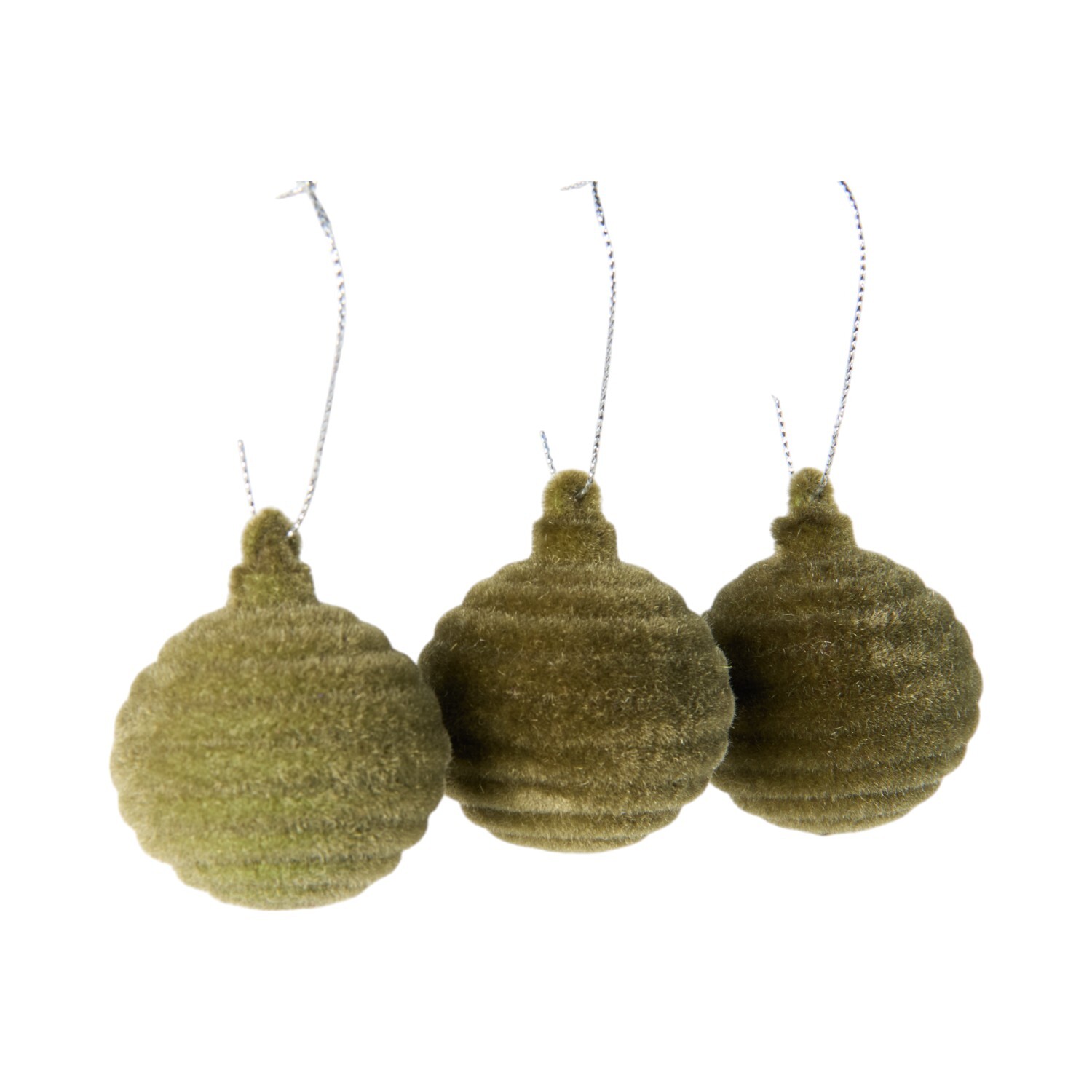 Set of 3 Olive BaublesOlive Image 3