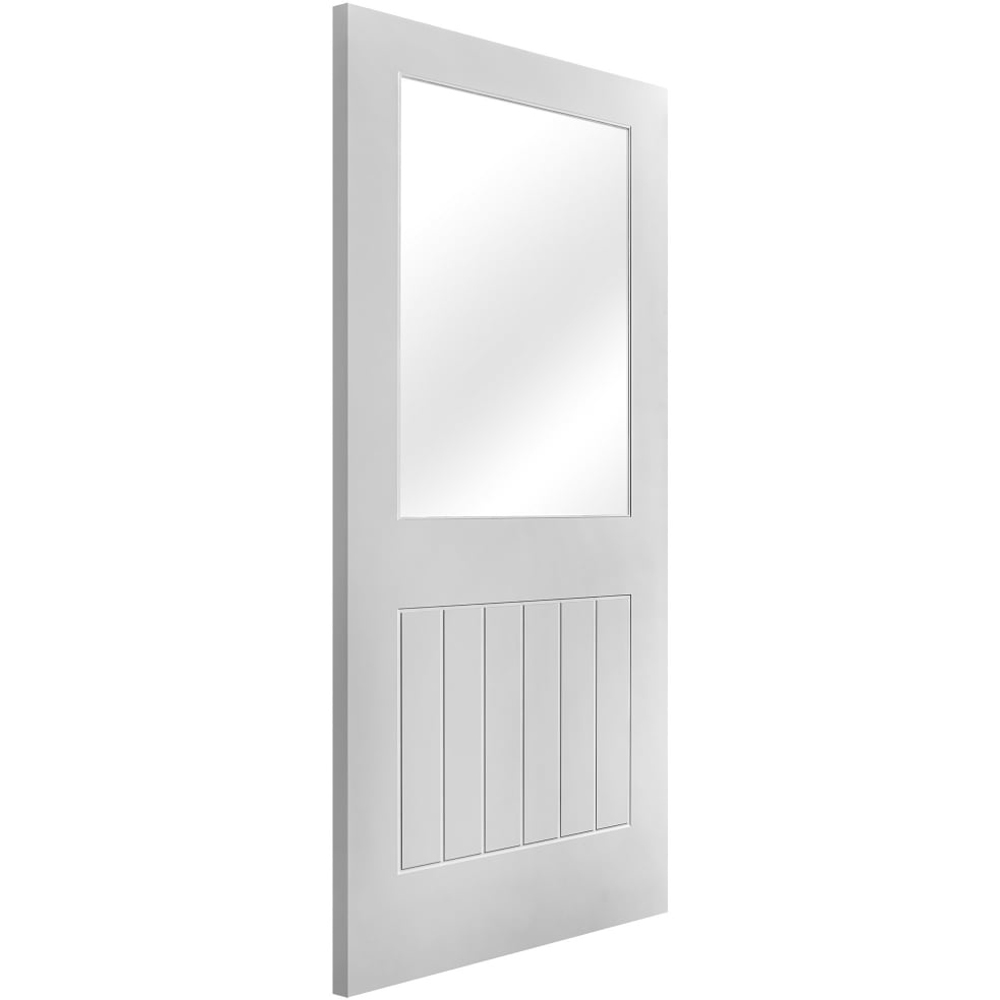 White Primed 1 Light Clear Glass Cottage Internal Door 1981 x 838 x 35mm Image 2