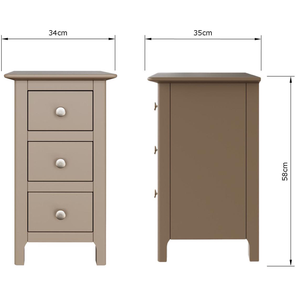 FWStyle Palma 3 Drawer Putty Ready Assembled Bedside Chest Image 9