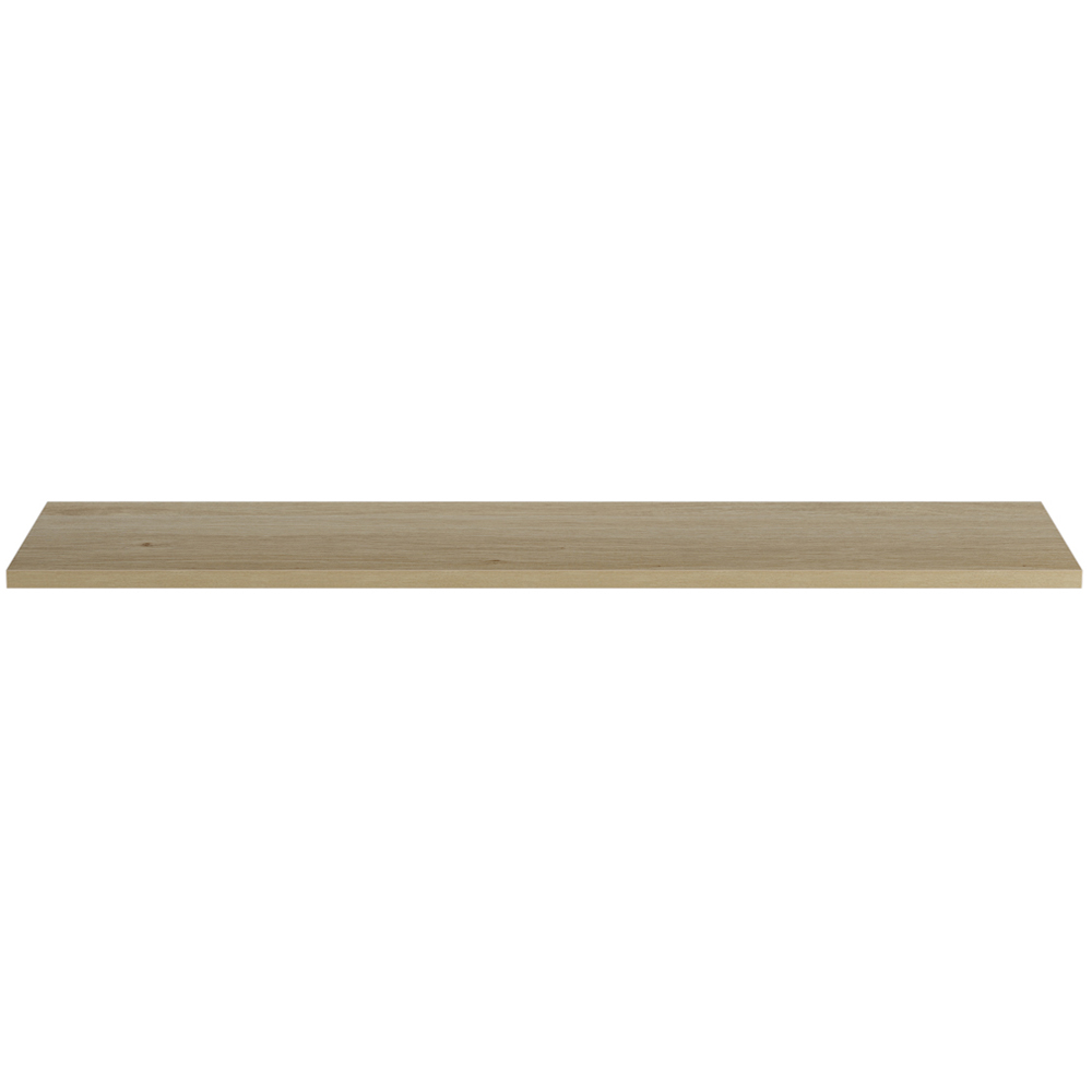 Homebase 90cm Light Oak Effect Melamine Floating Shelf 2 Pack Image 4