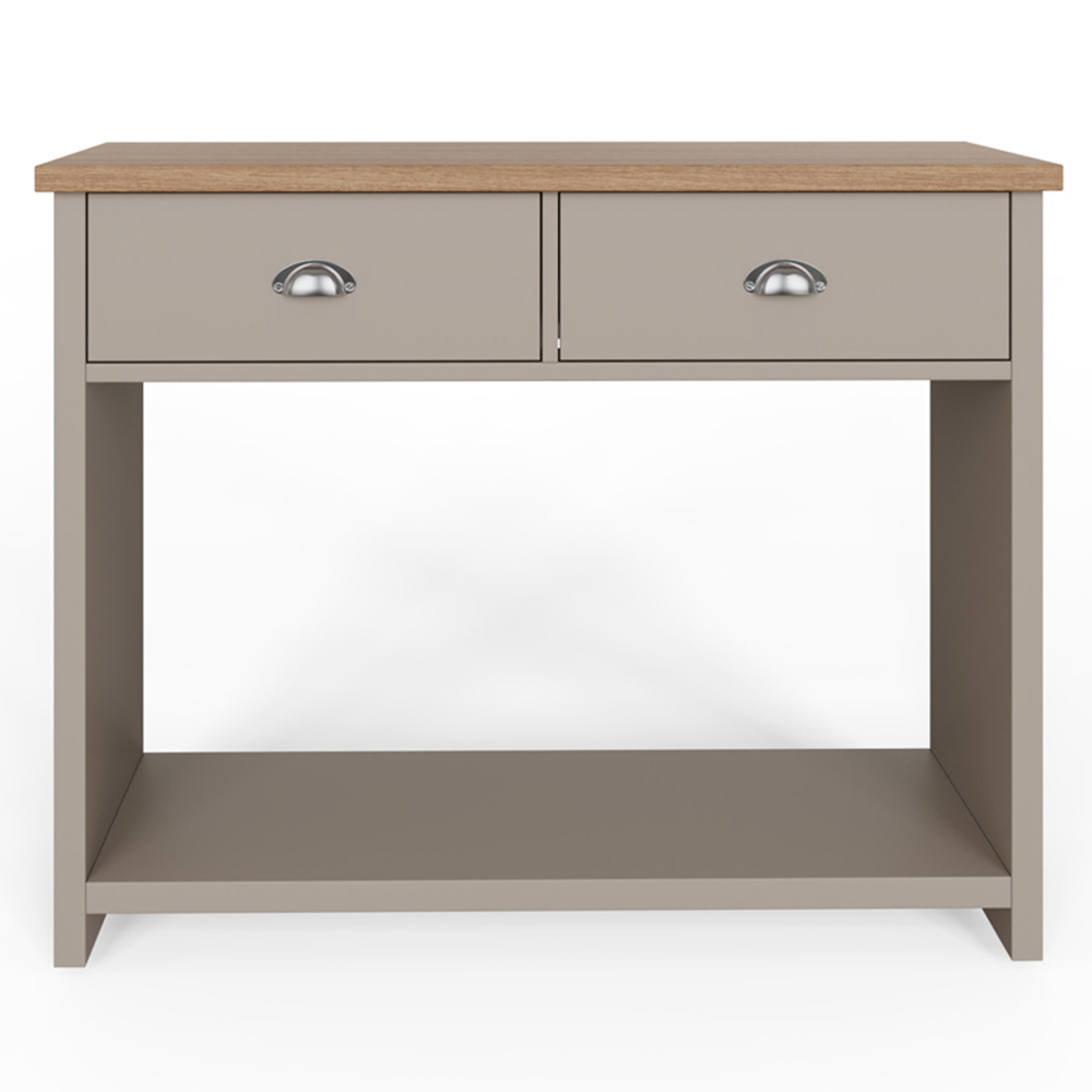 GFW Lancaster 2 Drawer Grey Console Table Image 2