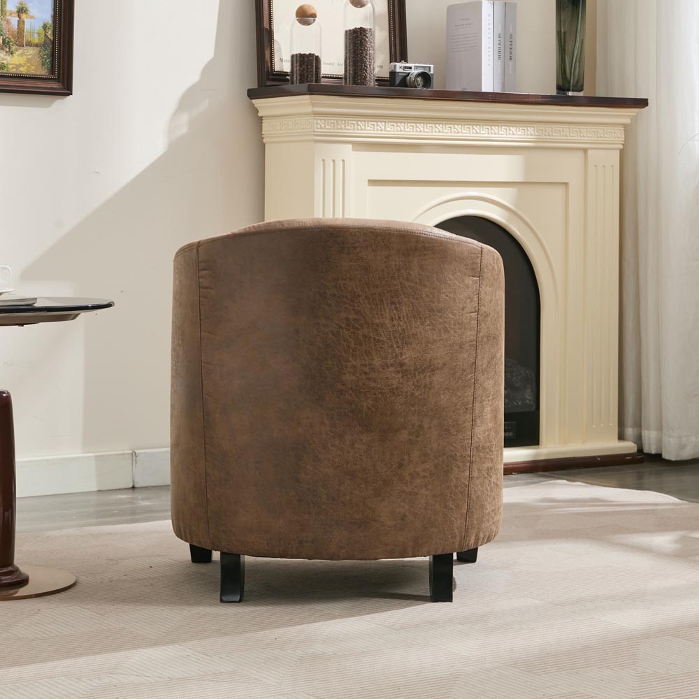 Furniture One Brown Bronzing Fabric Upholstered Tub Chair Image 7