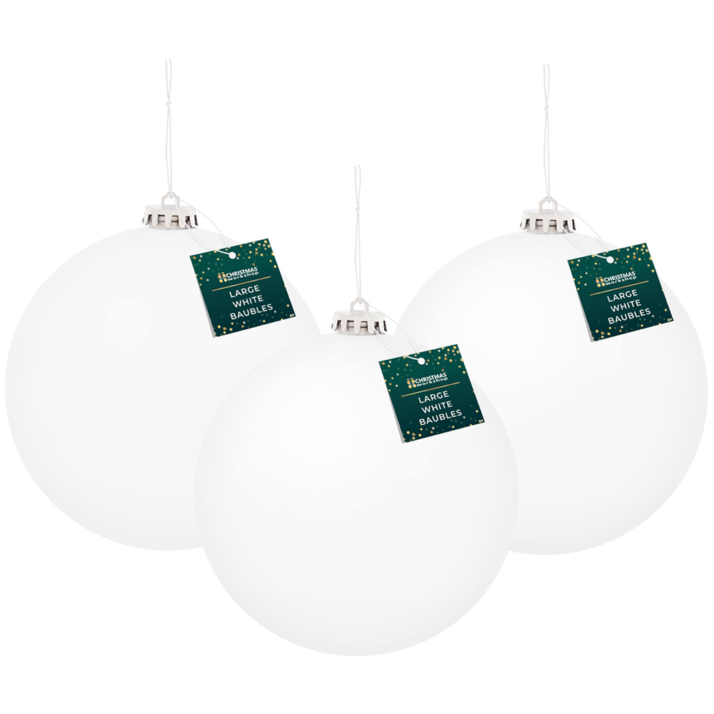 The Christmas Workshop White Matte Bauble 3 Pack Image 3