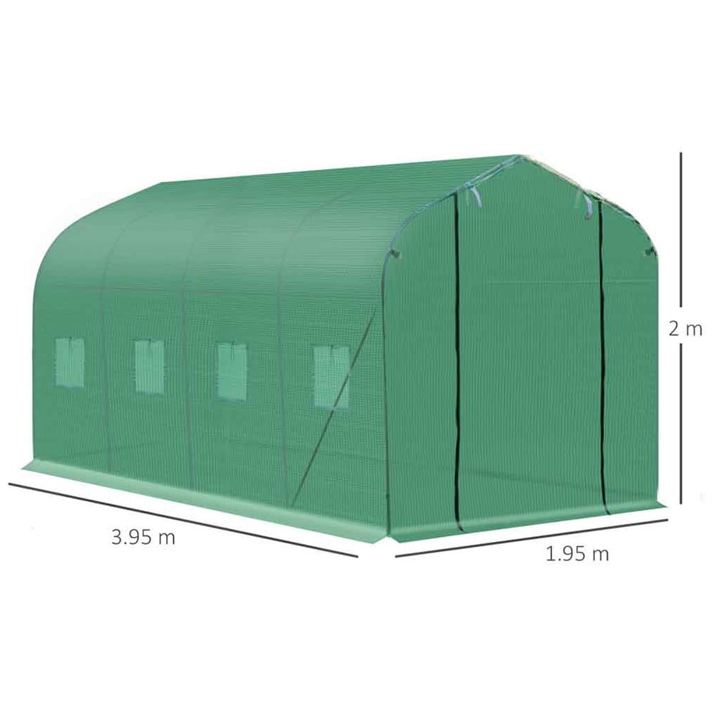 Outsunny Polytunnel G/House 3.95x1.95x2m Image 2