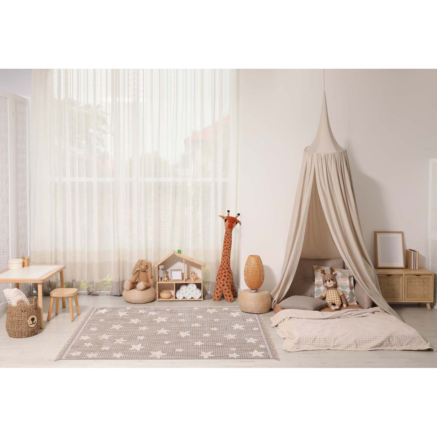 Scandi Stars Rug - Natural Image 3