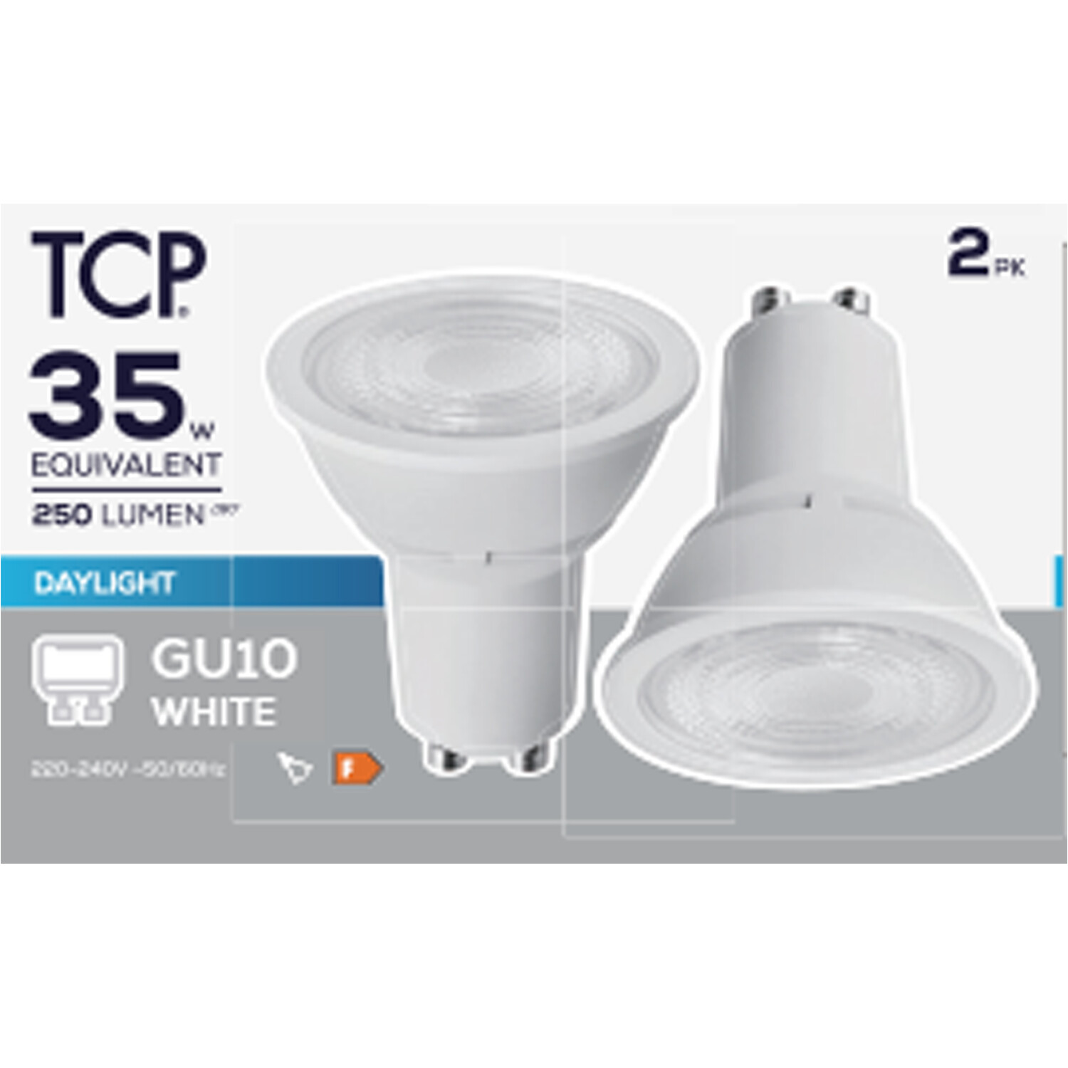TCP LED Glass GU10 250L Daylight Bulbs - Daylight Image 2
