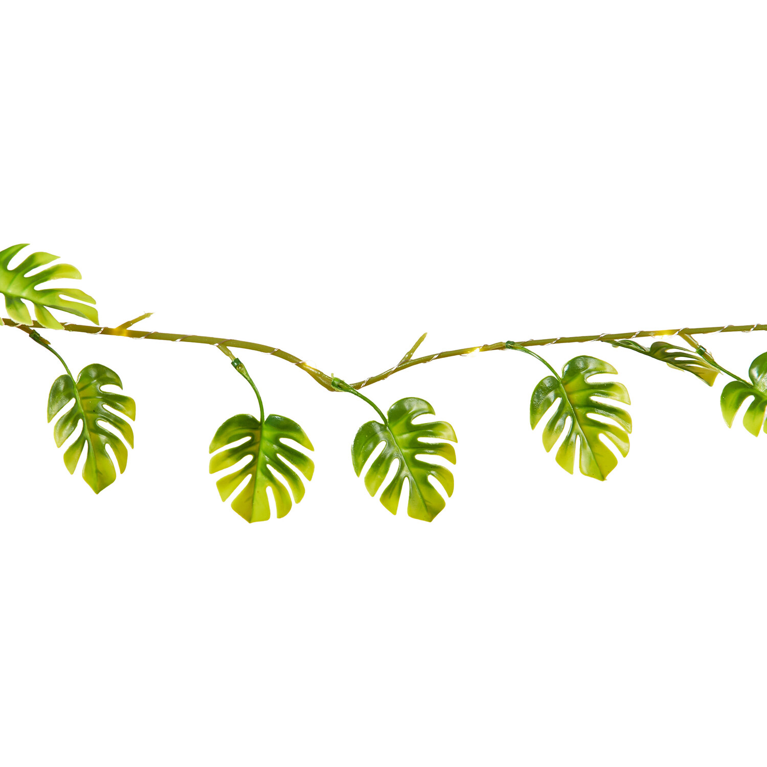 Green 20 LED Solar Palm Leaf Garland 3.7m Image 2