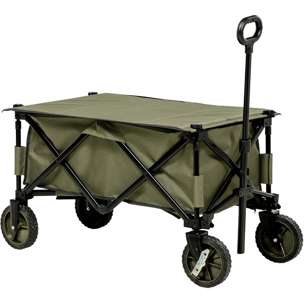 Outsunny Folding Garden Trolley Green Image 1