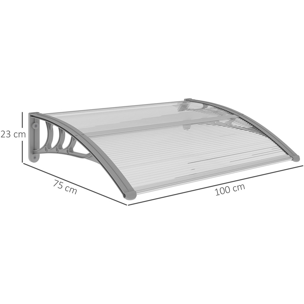 Outsunny Clear Door Canopy 100 x 75cm Image 9