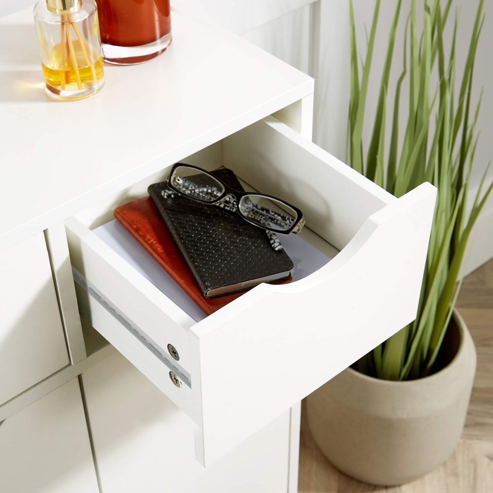Home Source Boden 2 Door 2 Drawer White Cupboard Image 7