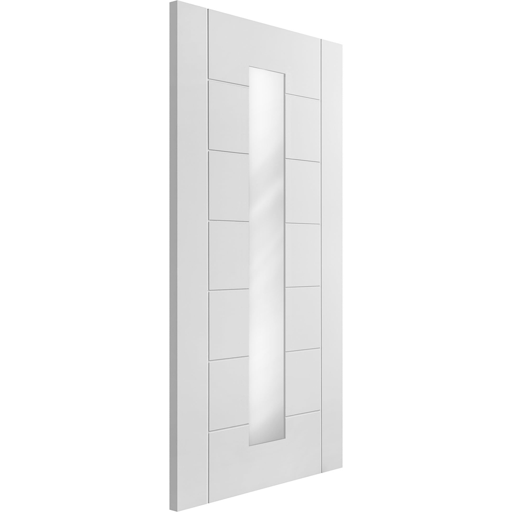 Pedrena White Primed 7 Panel 1 Light Clear Glass Internal Door 1981 x 762 x 35mm Image 4