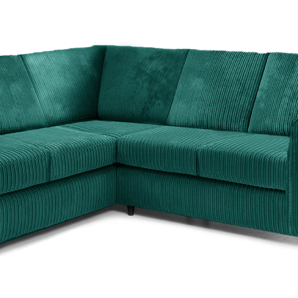 Luxor 5 Seater Teal Jumbo Cord Full Back L Shaped Corner Sofa Set Image 4