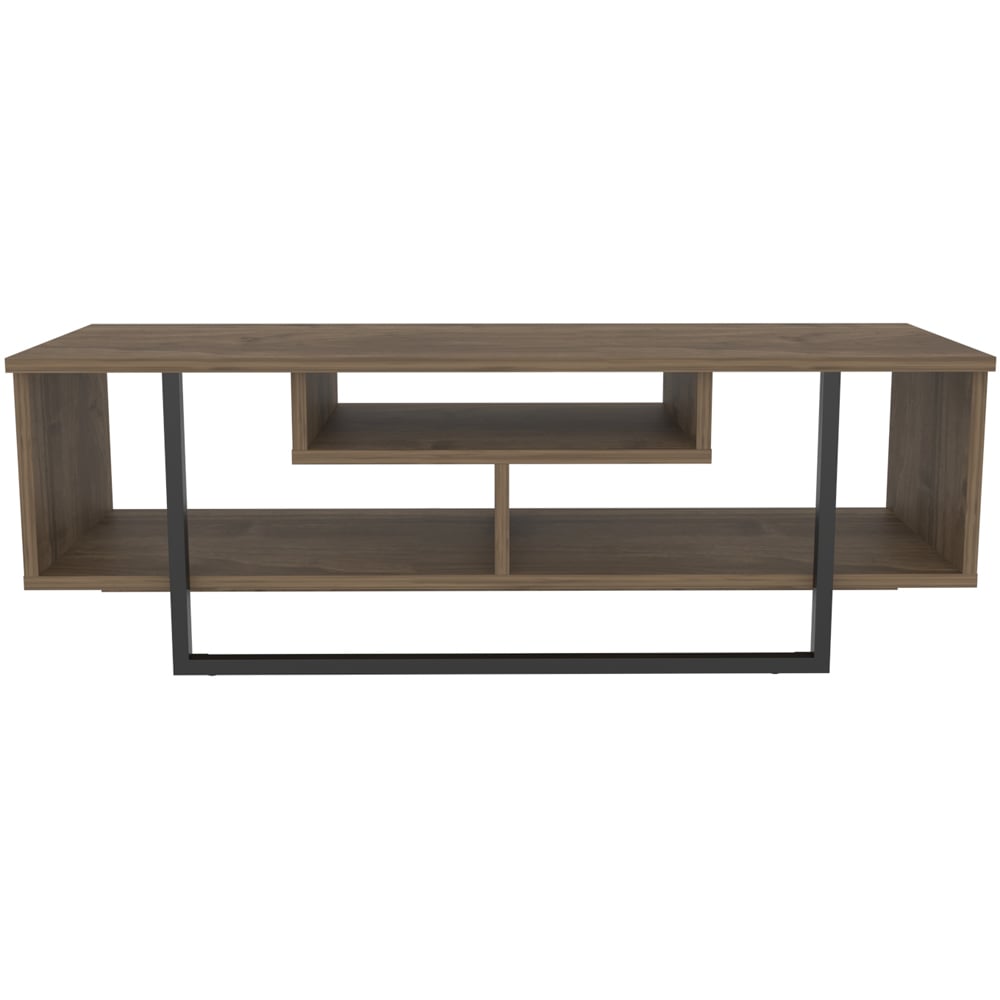 Decorotika Asal Walnut and Black Wide TV Unit Image 3